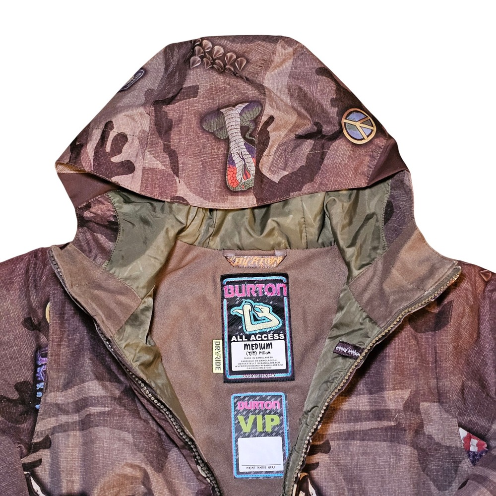 Burton All Access DryRide Camo Snow Suit One Piece Medium 7/8 Kid Waterproof